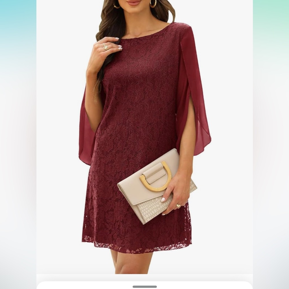 Elegant Burgundy Lace Dress